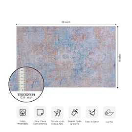 NAAR Area Rugs 9x12 Living Room, Washable Rug, Low-Pile, Non-Slip, Non-Shedding, Foldable, Kid & Pet Friendly - Area Rugs for Living Room, Bedroom, Kitchen, Dining Room Rug - (Yellow/Cream, 9' x 12')