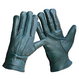 Ladies Genuine Leather Gloves Fleece Lined Warm Winter thermal Driving S/M M/L (Green, M/L)