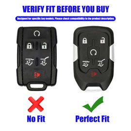 8T69T for GMC Chevy Key Fob Cover with Keychain Accessories