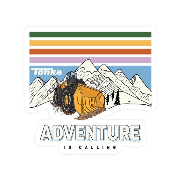 CafePress Tonka Adventure is Calling Bulldozer Small Die Cut Sticker,