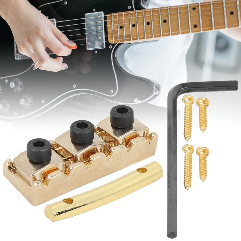 Electric Guitar String Lock Nut with Headstock String Retainer Bar