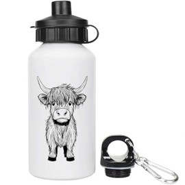 Azeeda 400ml 'Cute Highland Cow' Kids Reusable Water/Drinks Bottle (WT00081341)
