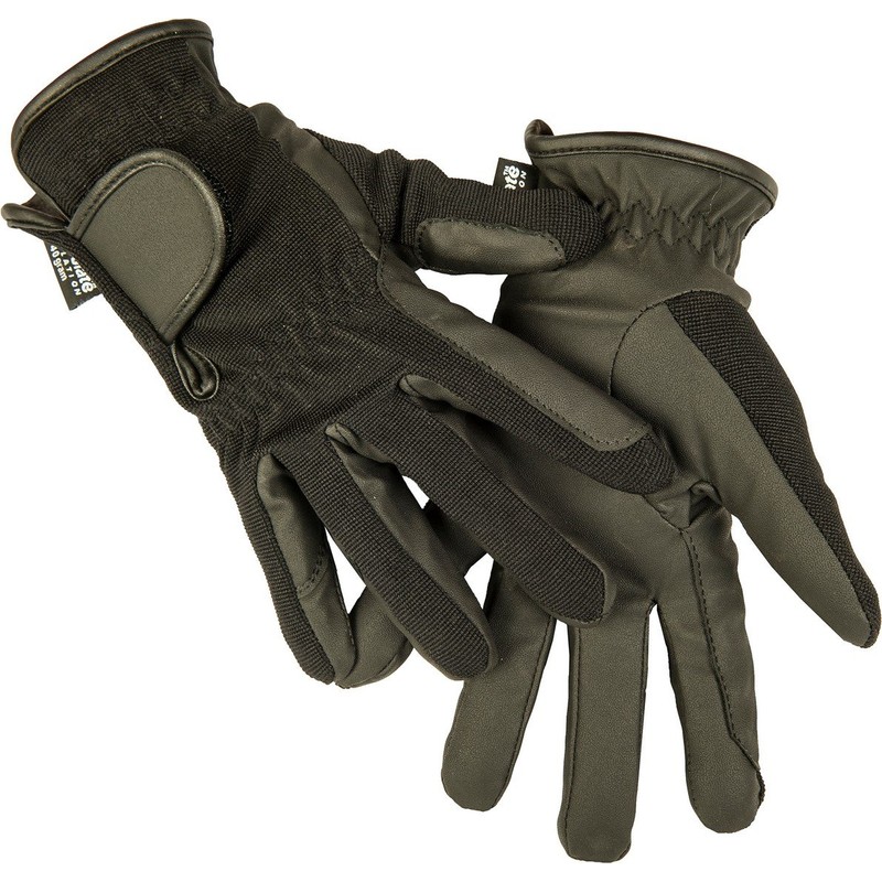 HKM Horse Riding Faux Leather Winter Riding Gloves black Size:6