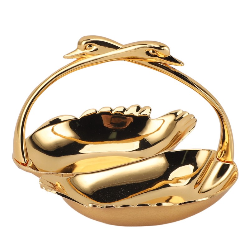 Double Fruit Plate Zinc Alloy Dual Fruit Tray Decorative Fruit