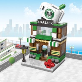 Street View City Cafe Building Kit, 167PCS Coffee Shop Modular House Building Set, MOC Creative House Model DIY Toys, Building Toy for Kids Adults Teens (Coffee Shop)