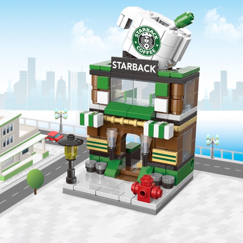 Street View City Cafe Building Kit, 167PCS Coffee Shop Modular