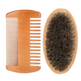 Kit de Cepillo y Peine para Bigote y Barba, Cepillo de Afeitar para Barba Facial, Kit de Herramientas para Limpieza de Barba, de Navidad para Hombres