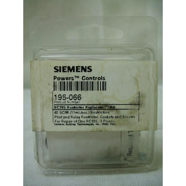 SIEMENS POWERS - HVAC RC195 Restrictor Replacement Kit 195-066 /