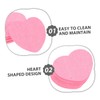 WOONEKY 60pcs Pink Heart Shape Facial Sponges Compressed Cleansing Pads