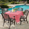 Enjoyidea Vinyl Tablecloth with Flannel Backing-6 Pack Red and White