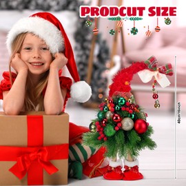 Thyle 16 Inches Christmas Tree Gnome Figurines Table Decor Small Christmas Dwarf Handmade Gnomes Tree Decorations for Desktop Tabletop Indoor Home Christmas Ornaments