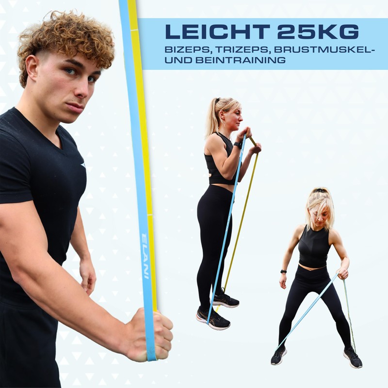 ELANI Resistance Bands Set, 25 kg - 45 kg, Multicoloured