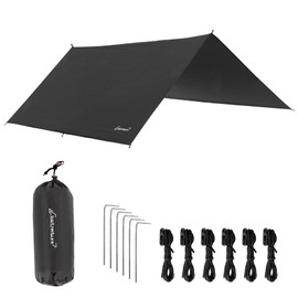 Clostnature Waterproof Camping Tarp for Tent - Ultralight Hammock Rain Fly for Backpacking, Heavy Duty Camping Hiking Awning Lightweight Rain Tarp Tent Shelter Camp Gear Must Haves