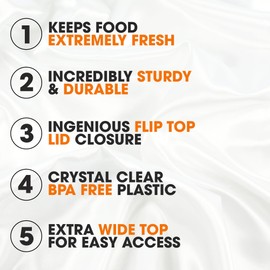 Cheer Collection Stackable Airtight Food Storage Containers - BPA Free Plastic Food Organizer for Pantry with Dry Erase Marker and Labels, Red (Set of 7)