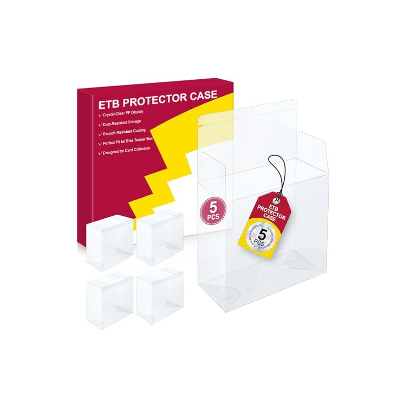 【5 Pcs】 PKMN ETB Protector Case, Elite Trainer Box Protector,