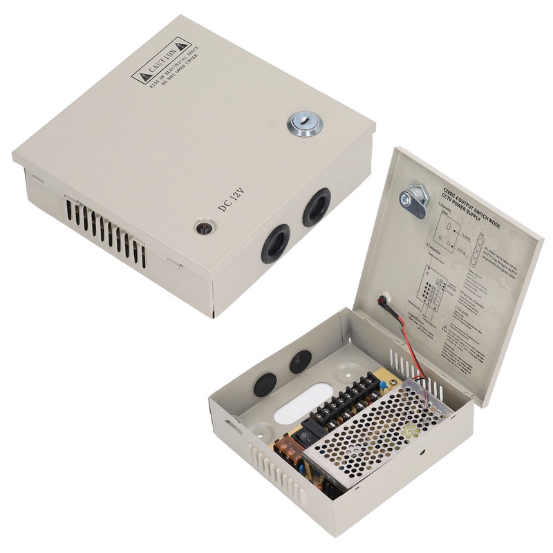 4 Channel 12V CCTV Power Supply 3A Fuse Closed Circuit