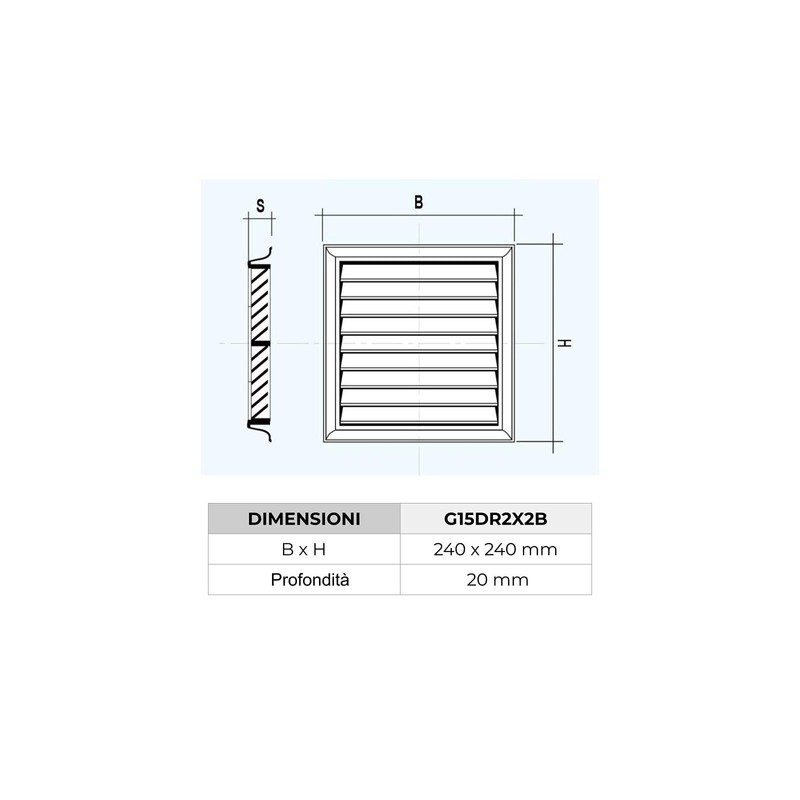 The Ventilation G15DR2 X 2B-Y Grid Plastic with Measuring Cup