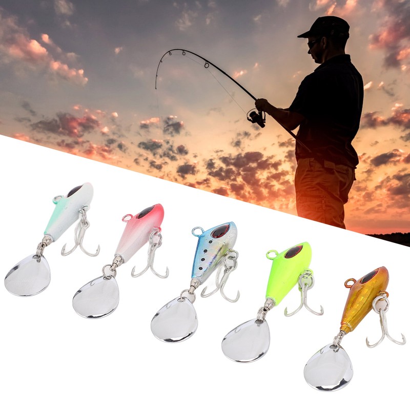 5Pcs 10g Metal Fishing Lures Baits Vib Sequins Fishing Lure