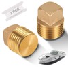 1/2 Inch NPT Boat Drain Plugs, 2 Pack Solid Brass