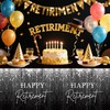 FVABO Retirement Party Decorations Tablecloth, 3Pcs Disposable Silver and Black