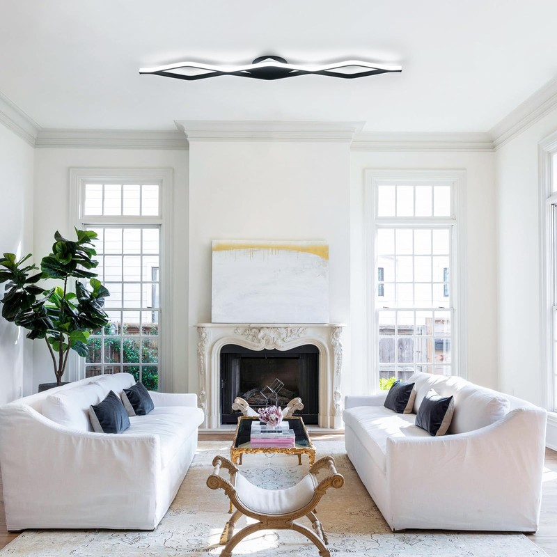 Qcyuui Dimmable LED Ceiling Lights 46.4'' Kitchen Lighting Fixtures Ceiling