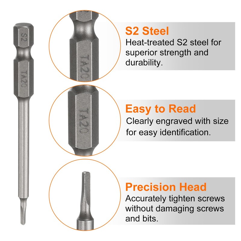 HARFINGTON 2pcs Magnetic Triangle Screwdriver Bit TA20 1/4" Hex Shank