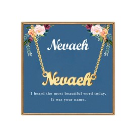 Ldurian Custom Name Necklace | Nevaeh Name Pendant Necklace Gifts | Birthday Jewelry Gift for Women's Pendant Necklaces