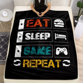 lirs Bedding Gaming Throw Blanket 60" x 50’’ Super Soft, Fleece, Gamer Gift for Couch Sofa for for Kids Boys Teens Video Game (MT-A08, 60’’x50)