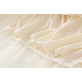 JEROZIYANT Women's Skirt Tulle Layered Underskirt Skirt Ballet Tutu Prom Party Pleated Dress A-line Midi Skirt High Waisted Skirt (Polyester, Apricot)