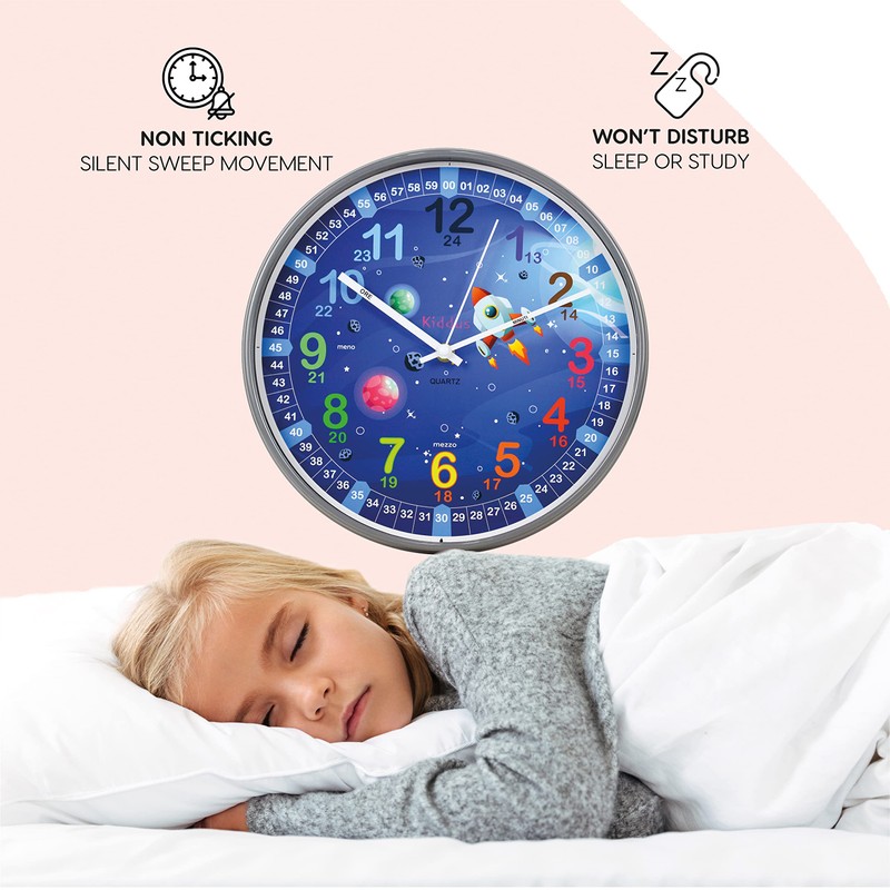 Kiddus Children's Wall Clock Analogue Time Teacher with Time Learning
