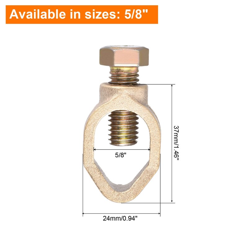 sourcing map Ground Rod Clamp Grounding Clamps 5/8" Wire Connectors