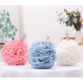 3Pcs Bath Sponges Shower Puff Loofah for Women Wash Back Scrubber Bathroom Men Exfoliating Pads Body Brush for Showering Gym Shower Essentials (B)