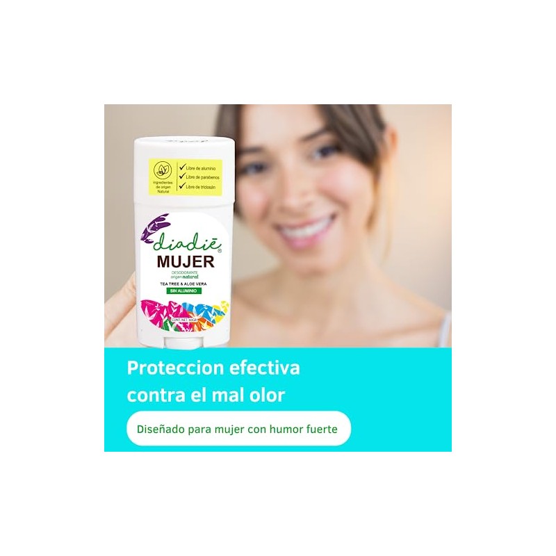 DIADIE Desodorante natural, Elimina mal olor, multipack familiar 6 Pack