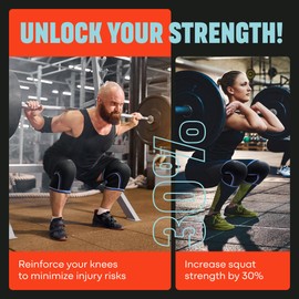 Mava Sports Knee Sleeves Weightlifting Men & Women, 7mm Neoprene Knee Sleeves for Women and Men, Ideal for Cross Training WOD, Squats, Powerlifting (Black, X-Large)