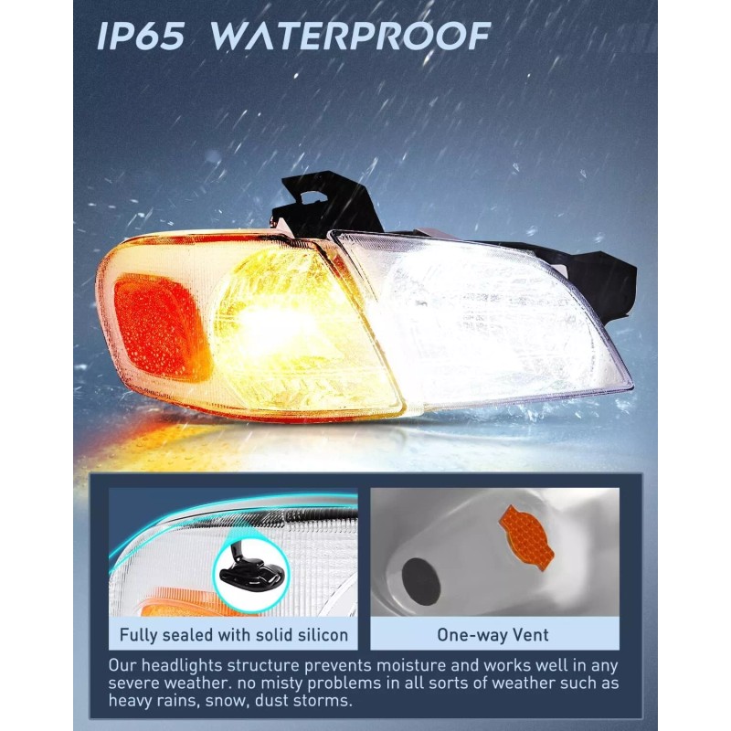 Nilight Headlight Assembly Compatible with 1997-2005 Chevy Venture