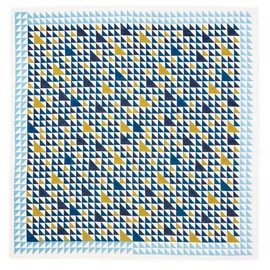 Yamamoto Hitoto Shoten Cotton Linen Handkerchief Triangle Pattern A Blue 【1772】