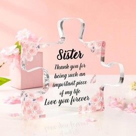 Christmas Gifts for Mom Gifts Acrylic Stocking Stuffers Mom Birthday Gifts New Mom Gifts for Mom Birthday Thank You Gifts Bonus Mom Gifts from Daughters Boy Mom Gifts Mother in Law Birthday Gifts - Color: Sister
