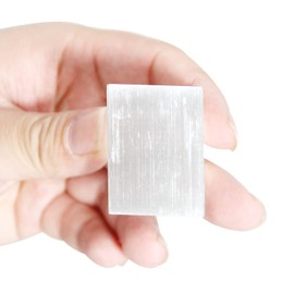 1 x Selenite Cube Approx. 70 g, Selenite Healing Crystal Stones, Premium Hand Assorted, Clean the Aura of Negativity, Relieve Stress and Anxiety