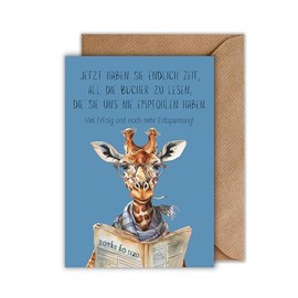 WBdesignz Birthday Card with Envelope - Giraffe Teacher