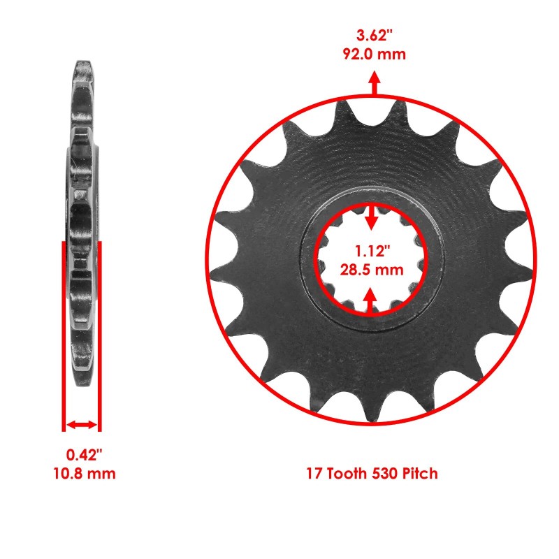 Caltric Red O-Ring Drive Chain and Sprockets Kit for Yamaha