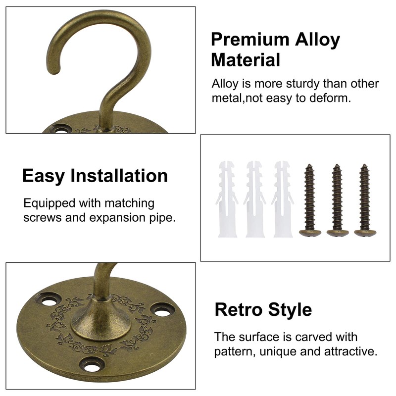 INCREWAY Wall Mount Ceiling Hooks, 2PCS Sturdy Hanging Chandelier Plate