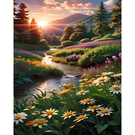 xackcme Landscape Paint by Numbers for Adults-Scenery Paint by Number on Canvas Without Frame,DIY Oil Painting for Gift Home Wall Decor(16x20inch)