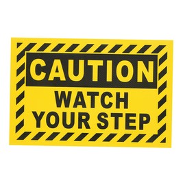 SHINEOFI Watch Your Step Caution Sign Durable PVC Wet Floor Safety Sticker for Stairs Gardens Workplaces Easy Peel Stick Installation for Outdoor Use