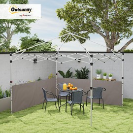 Outsunny 2 PCS Canopy Half Walls for 10' x 10' or 10' x 20' Pop Up Canopy, 2 Packs Half Sidewalls Only, Grey