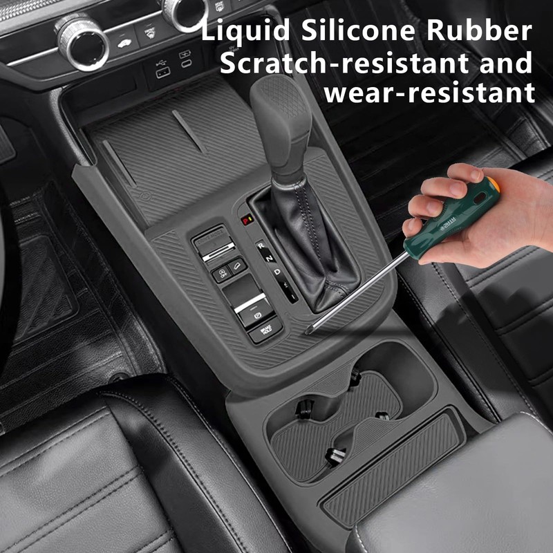Temmis Center Console Silicone Organizer with Cup Holder for Honda