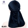 Miracroute Velvet Fabric Durag Hip Pop Dance DU-RAG Black White