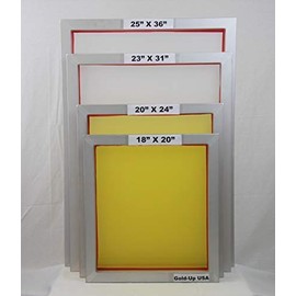 23 x 31 Inch Pre-Stretched Aluminum Silk Screen Printing Frames with 110 White Mesh (6 Pack Screens)