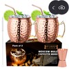 LIVEHITOP Moscow Mule Copper Mugs Set of 2, 19.5 Oz