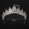 Aimilcall Gold red Wedding Crystal Tiaras and Crowns for Women,