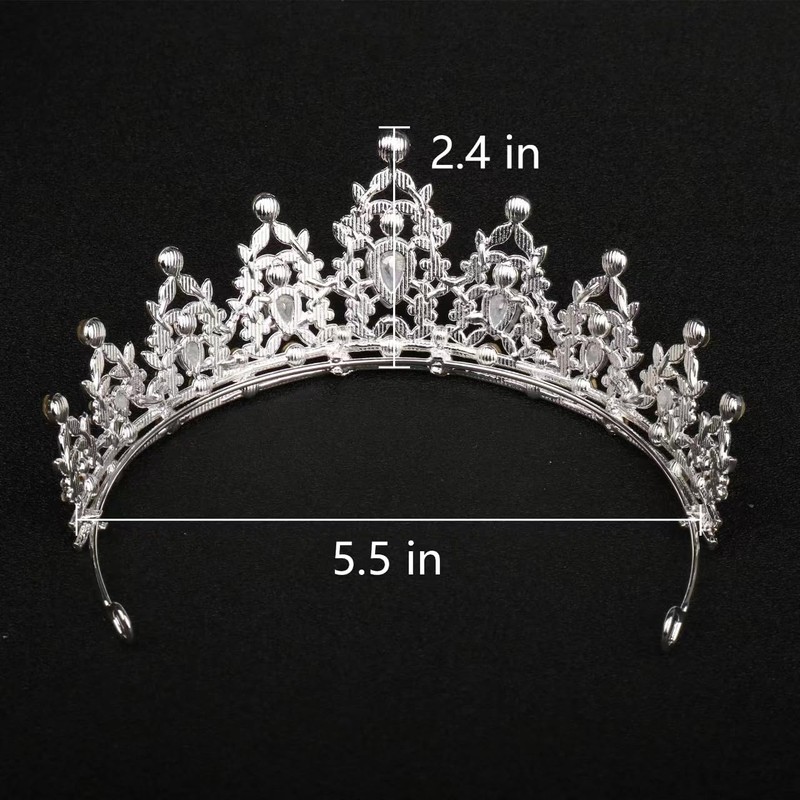 Aimilcall Gold red Wedding Crystal Tiaras and Crowns for Women,